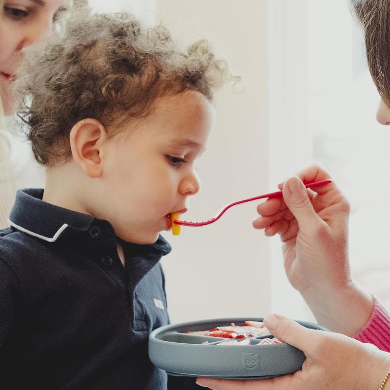 TalkTools ® Magenta Fork™ - Provides oral awareness during feeding | Encourages lip closure | Increases sensory awareness | FDA compliant, Latex, Lead, BPA, and Phthalates free (Smooth) - Image 1